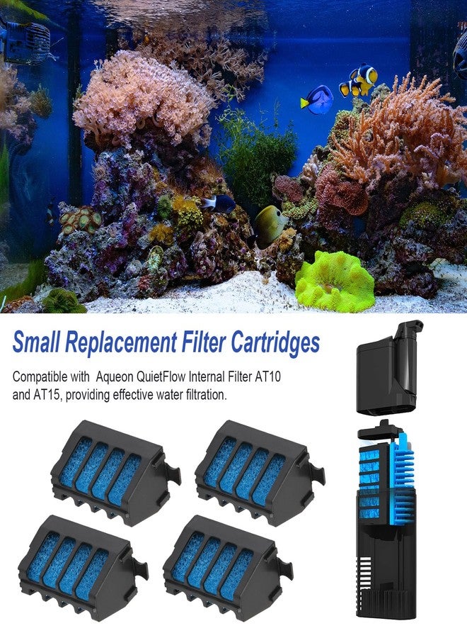 Batator 4 Pack Small Replacement Internal Filter Cartridges for Aqueon QuietFlow Internal Filter for AT10 and AT15, Fish Tank Filters Cartridges for Aquarium 2-Stage Replacement - Image 2
